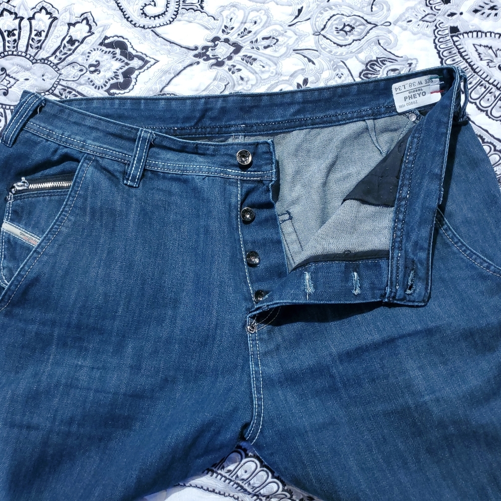 MEN'S JEANS DIESEL PHEYO W 38" L34" MADE IN ITALY WASH 0088Z